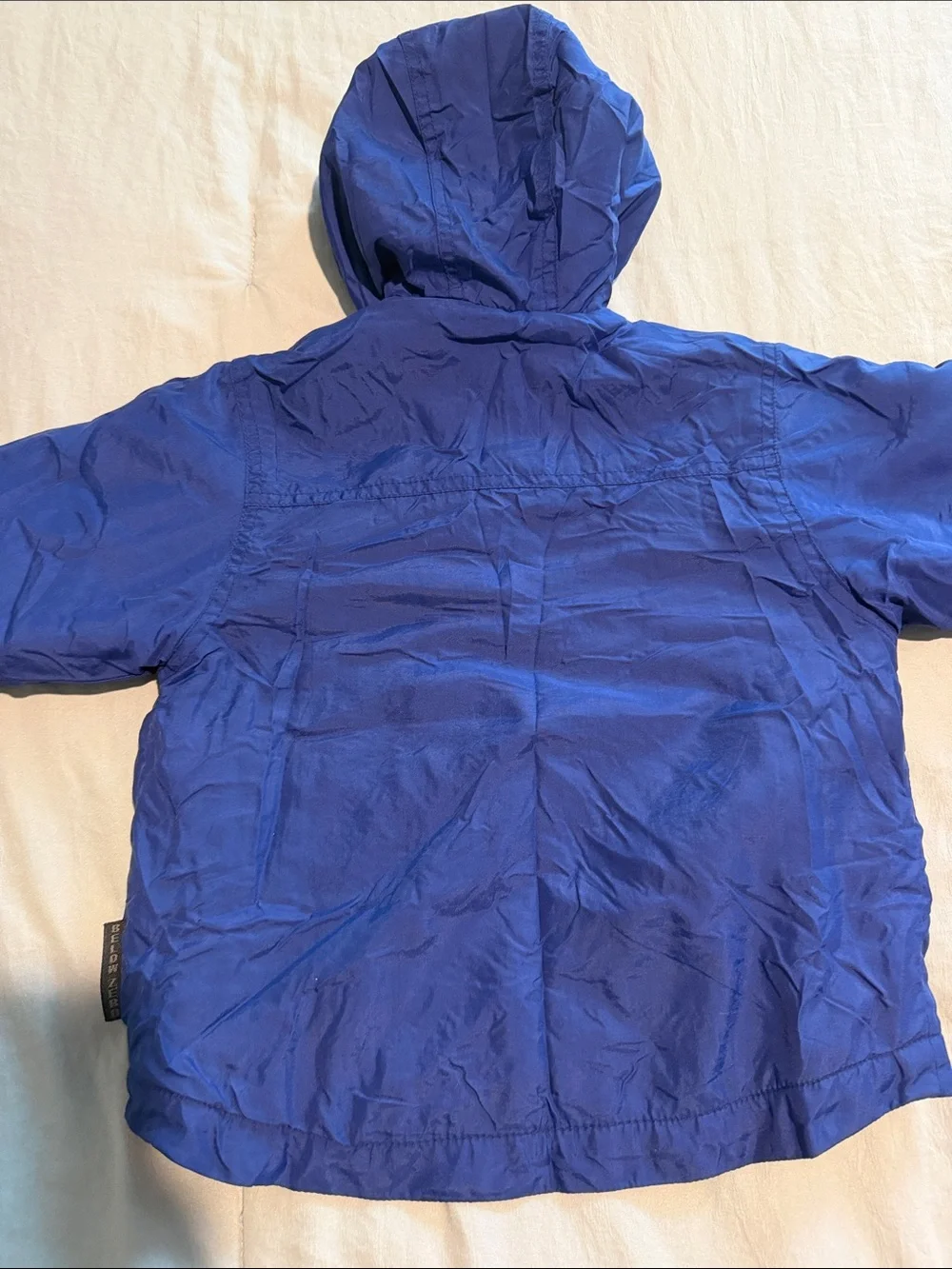 Kids Hooded Raincoat in Blue with Orange Lining